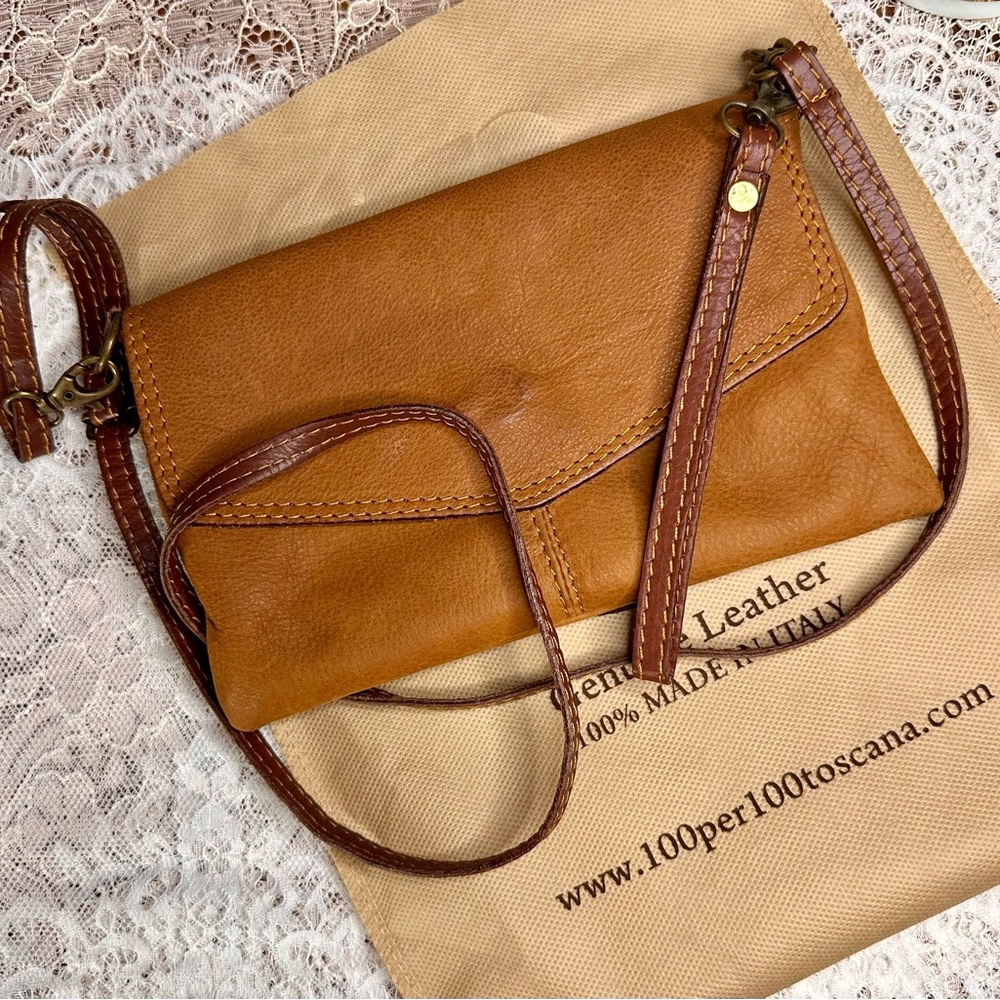 Genuine Italian Leather Wristlet/Crossbody bag